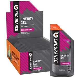 gatorade endurance energy gel, cherry lime, 21 pack, 1.3 oz pouches, 21count