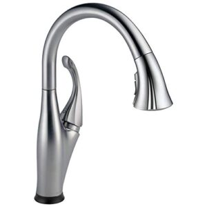 delta faucet addison touch kitchen faucet brushed nickel, kitchen faucets with pull down sprayer, kitchen sink faucet, touch faucet for kitchen sink, touch2o technology, arctic stainless 9192t-ar-dst