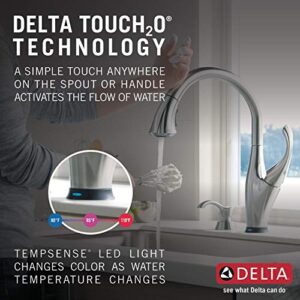 Delta Faucet Addison Touch Kitchen Faucet Brushed Nickel, Kitchen Faucets with Pull Down Sprayer, Kitchen Sink Faucet, Touch Faucet for Kitchen Sink, Touch2O Technology, Arctic Stainless 9192T-AR-DST