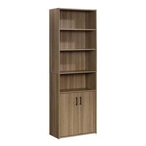 sauder beginnings bookcase with doors, l: 24.65″ x w: 11.65″ x h: 71.14″, summer oak finish