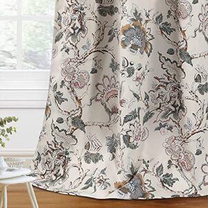 h.versailtex blackout curtains 84 inch length 2 panels set floral print curtain drapes for living room thermal insulated grommet window curtains for bedroom – traditional floral in sage and brown