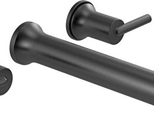 Delta Faucet Trinsic Matte Black Wall Mount Tub Filler, Matte Black Tub Faucet, Freestanding Bathtub Faucet, Delta Tub Filler, Matte Black T5759-BLWL (Valve Not Included)