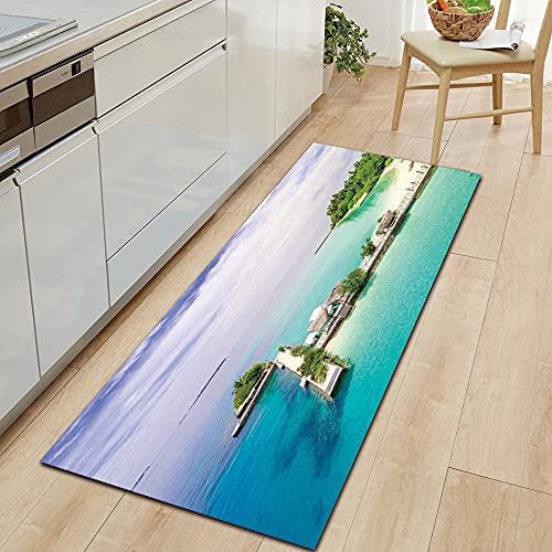 OPLJ Home Non-Slip Kitchen Carpet Entrance Door mat Bedroom Floor Decoration Corridor Balcony Living Room Carpet mat A5 50x160cm