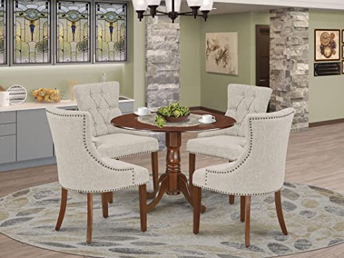 East West Furniture DLFR5-MAH-05 Kitchen Table Set