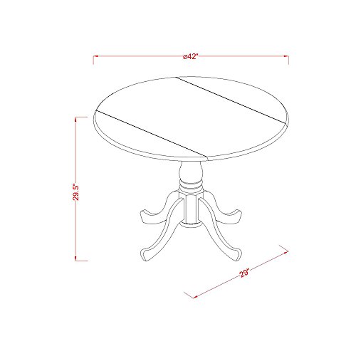 East West Furniture DLFR5-MAH-05 Kitchen Table Set