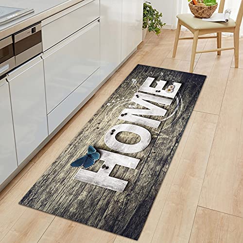 OPLJ Kitchen mat Wood Grain Printing Bedroom Door mat Carpet Non-Slip Washable Floor mat Home Decoration Corridor Carpet A3 50x160cm