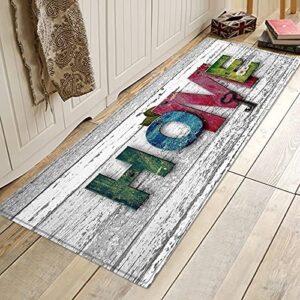 OPLJ Kitchen mat Wood Grain Printing Bedroom Door mat Carpet Non-Slip Washable Floor mat Home Decoration Corridor Carpet A3 50x160cm