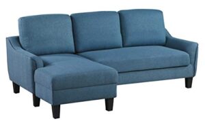 osp home furnishings lester chaise sleeper sofas, blue