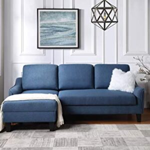 OSP Home Furnishings Lester Chaise Sleeper Sofas, Blue