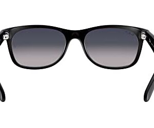 Ray-Ban unisex adult RB2132 New Wayfarer Polarized Sunglasses, Matte Black/Polarized Blue Gradient Grey, 55 mm US