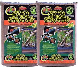 zoo med (2 pack) eco earth loose coconut fiber substrate for reptiles 8 quarts