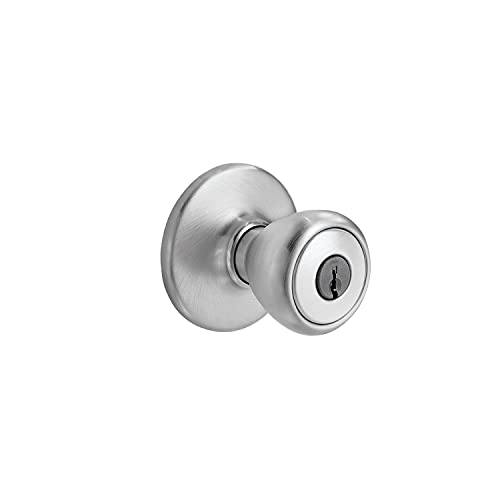 Kwikset 94002-938 Tylo Door Knob, Entry with Smartkey, Satin Chrome