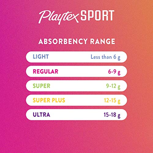 Playtex Sport Tampons, Regular Absorbency, Fragrance-Free - 18ct