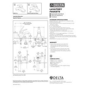 DELTA FAUCET B501LF, 4.25 x 6.13 x 4.25 inches, Chrome