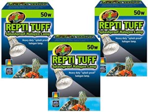 zoo med repti tuff splashproof halogen lamps 50 watts (3 pack)