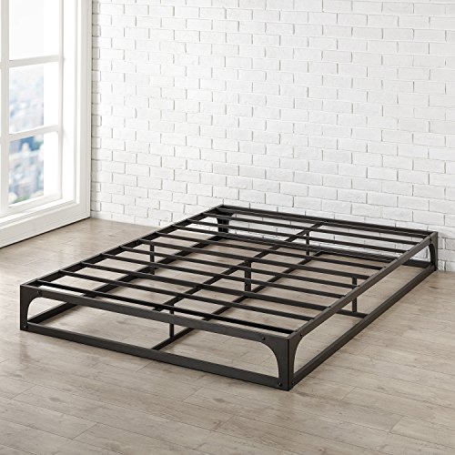 Mellow 9 Inch Metal Platform Bed Frame with Heavy Duty Steel Slat Mattress Foundation (No Box Spring Needed), Queen, Black