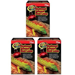 zoo med nocturnal infrared heat lamp 75 watts – pack of 3