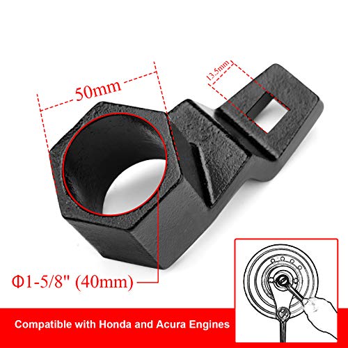 BETOOLL 50mm Crankshaft Crank Pulley Wrench Holder Tool Removal Holding Spanner kit Compatible with Honda and Acura Engines