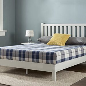 ZINUS Wen Wood Deluxe Platform Bed Frame with Headboard / Solid Wood Foundation / Wood Slat Support / No Box Spring Needed / Easy Assembly, Queen