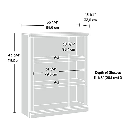 Sauder Select Collection 3 Shelf Bookcase, Select Cherry finish