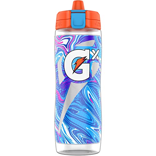 Gatorade Gx Hydration System, Non-Slip Gx Squeeze Bottles, Marble Blue