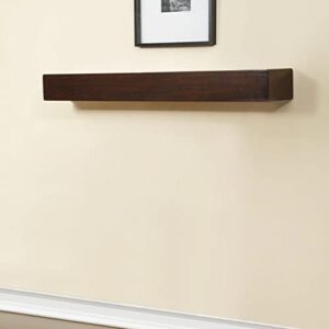 duluth forge 60-inch fireplace shelf mantel with corbels – chocolate finish