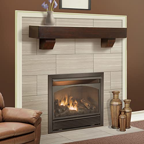 Duluth Forge 60-Inch Fireplace Shelf Mantel with Corbels - Chocolate Finish