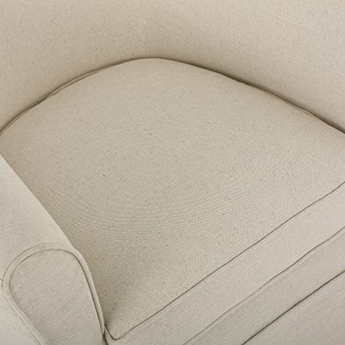 Christopher Knight Home Cecilia Swivel Chair with Loose Cover, Natural Fabric, Dimensions: 28.74”D x 27.50”W x 27.17”H