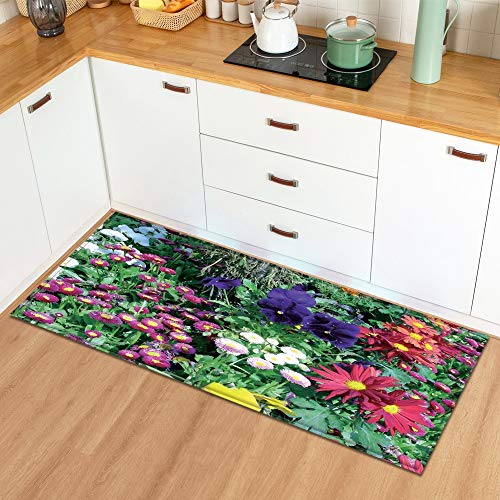 Mat in The Bathroom Home Living Room Kitchen Carpet Plant Flowers Pattern Entrance Doormat Bedroom Hallway Floor Rug A22 60x180cm