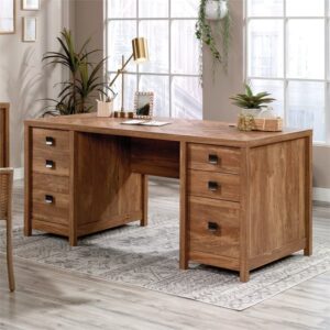 Sauder Cannery Bridge Executive Desk with 6 Storage Drawers, Sindoori Mango Finish