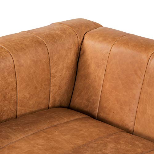 POLY & BARK Canale 86" Sofa in Full-Grain Pure-Aniline Italian Leather, Cognac Tan