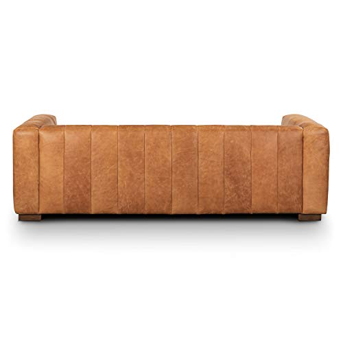 POLY & BARK Canale 86" Sofa in Full-Grain Pure-Aniline Italian Leather, Cognac Tan