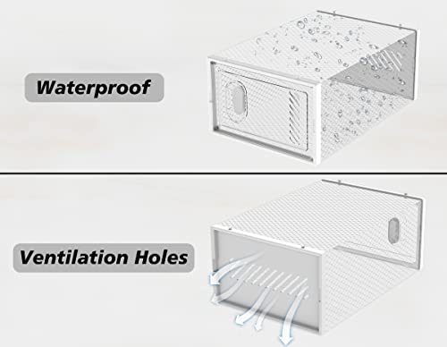 SIMPDIY Shoe Box, 12 Pack Shoe Storage Boxes Clear Plastic Stackable, Shoe Organizer Containers with Lids for Size 10