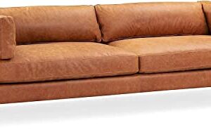 POLY & BARK Argan Sofa in Full-Grain Pure-Aniline Italian Leather, Cognac Tan