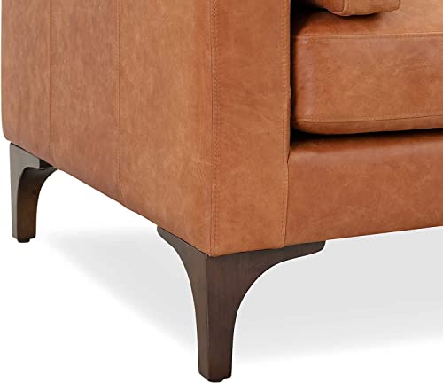 POLY & BARK Argan Sofa in Full-Grain Pure-Aniline Italian Leather, Cognac Tan