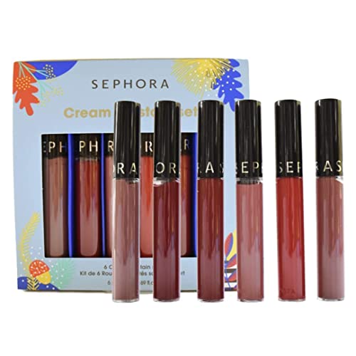 SEPHORA Collection Wishing You Cream Lip Stain Set:: 13 Marvelous Mauve, 94 Cherry Moon, 23 Copper Blush, 41 Vintage Rosewood, Always Red, and 96 Red Velvet