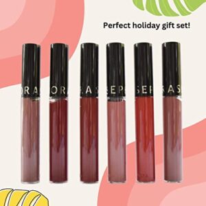 SEPHORA Collection Wishing You Cream Lip Stain Set:: 13 Marvelous Mauve, 94 Cherry Moon, 23 Copper Blush, 41 Vintage Rosewood, Always Red, and 96 Red Velvet