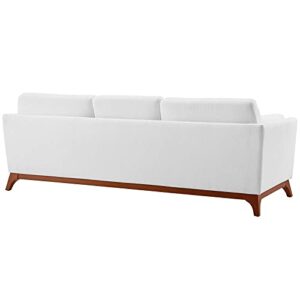 Modway Chance Mid-Century Modern Upholstered Fabric Sofa In White