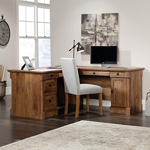 Sauder Palladia L-Shaped Desk, Vintage Oak finish