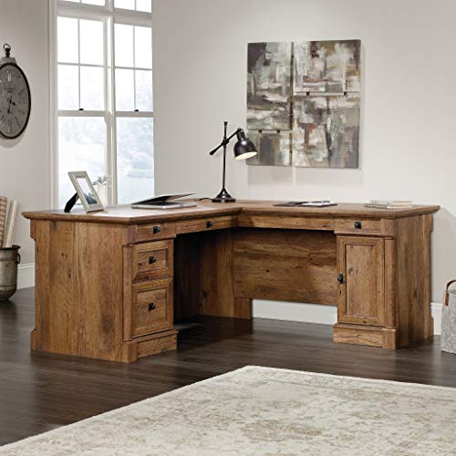 Sauder Palladia L-Shaped Desk, Vintage Oak finish