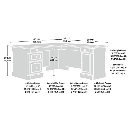 Sauder Palladia L-Shaped Desk, Vintage Oak finish