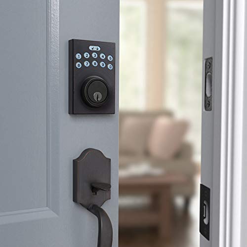 Amazon Basics Contemporary Electronic Keypad Deadbolt Doot Lock, Keyed Entry, Oil Rubbed Bronze