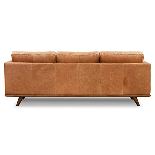 POLY & BARK Nolita Sofa in Full-Grain Pure-Aniline Italian Leather, Cognac Tan