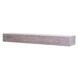 mantelsdirect 72 inch floating fireplace mantel wood shelf in white wash – austin from mantels direct | wooden rustic wall shelf perfect for décor and electric fireplaces