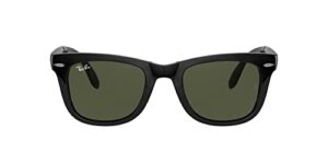 ray-ban men square sunglasses black frame grey lens medium