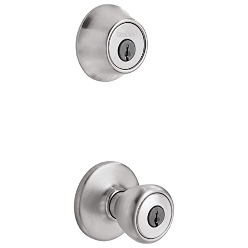 Kwikset 690 Tylo Entry Knob and Single Cylinder Deadbolt Combo 1-Pack, Satin Chrome