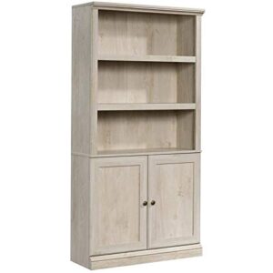 sauder miscellaneous bookcase with doors, l: 35.28″ x w: 13.23″ x h: 69.76″, chalked chestnut finish