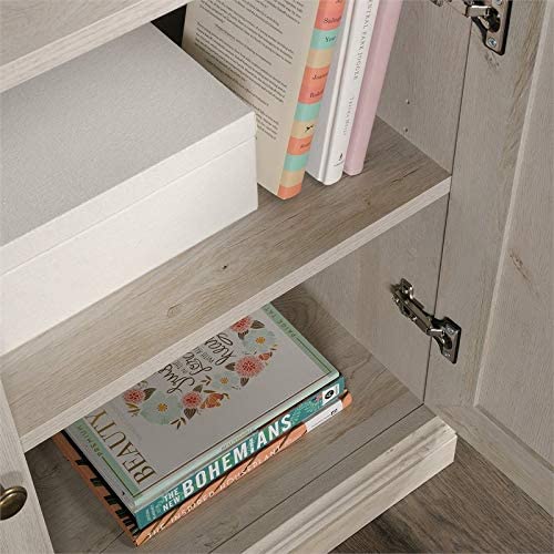 Sauder Miscellaneous Bookcase with Doors, L: 35.28" x W: 13.23" x H: 69.76", Chalked Chestnut finish