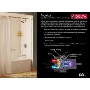 Delta Faucet Vero 14 Series Single-Function Shower Handle Valve Trim Kit, Champagne Bronze T14053-CZ (Valve Not Included) 3.00 x 7.00 x 3.00 inches