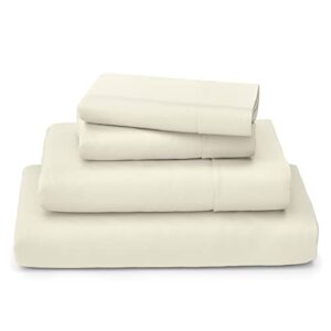 cosy house collection luxury bamboo sheets – 4 piece bedding set – bamboo viscose blend – soft, breathable, deep pocket – 1 fitted sheet, 1 flat, 2 pillow cases – full, cream